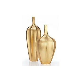 Antique  Bottle Design Gold Finished Aluminium Metal Flower Vase Custom Finished Metal Table Top Flower Vase Wholesale Supplier