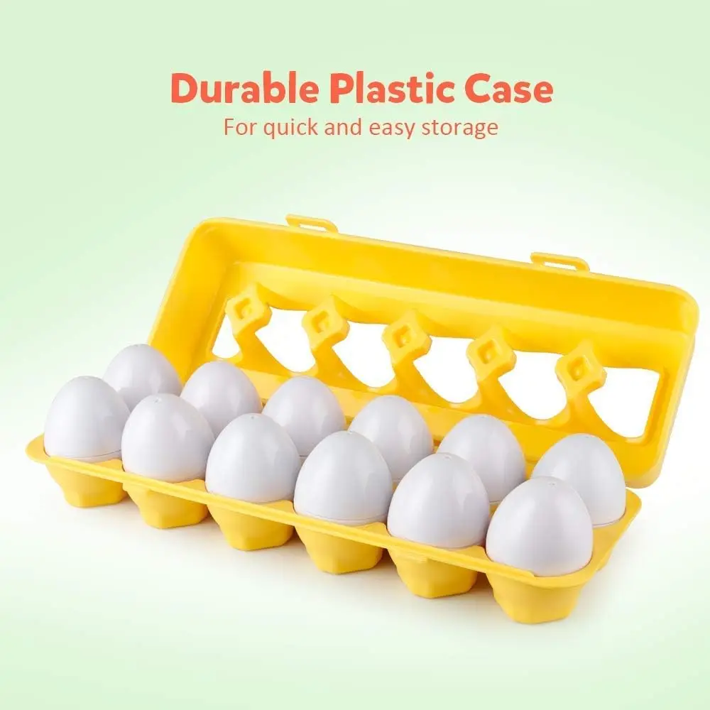 2024 Best Gifts Matching Eggs 12 pcs Set Color & Shape Recoginition Sorter Puzzle for Toddlers Easter Travel Game