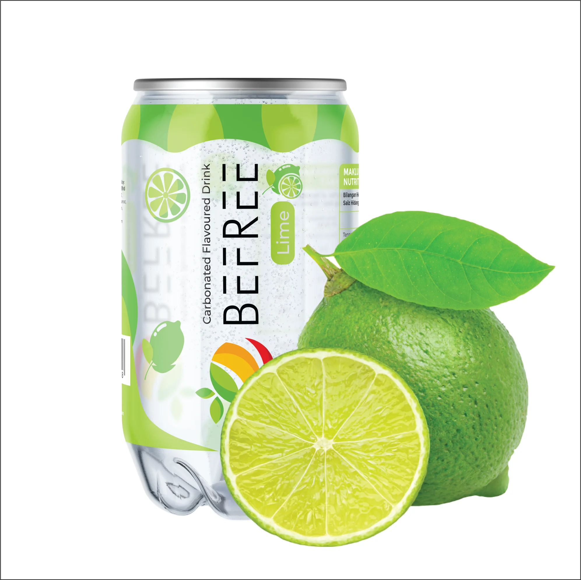 BeFree Lime 350ml x 24 pcs Original Taste Carbonated Drink Malaysia Halal Beverage Sparkling Fresh Soda Water Soft Drink