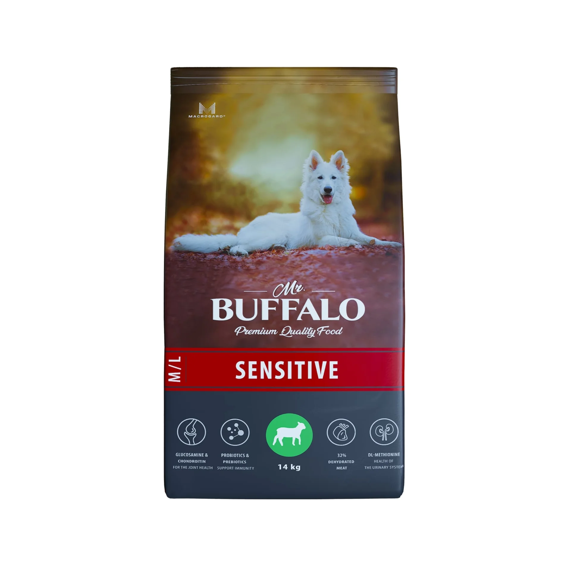 Mr.Buffalo SENSITIVE Dry food for dogs lamb flavor 14 kg premium quality dry dog food health and nutrition pet food
