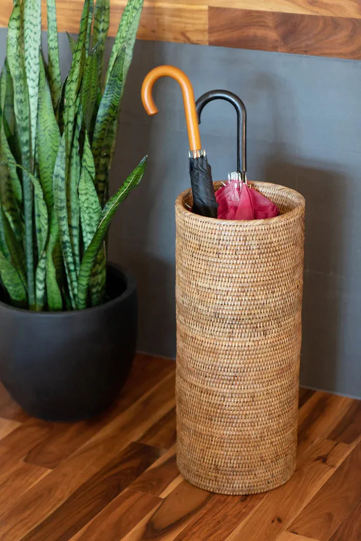 New Arrived Artifacts Rattan Round Umbrella Basket Honey Brown Display for Living Room Home Bedroom Kitchen Made In Viet Nam