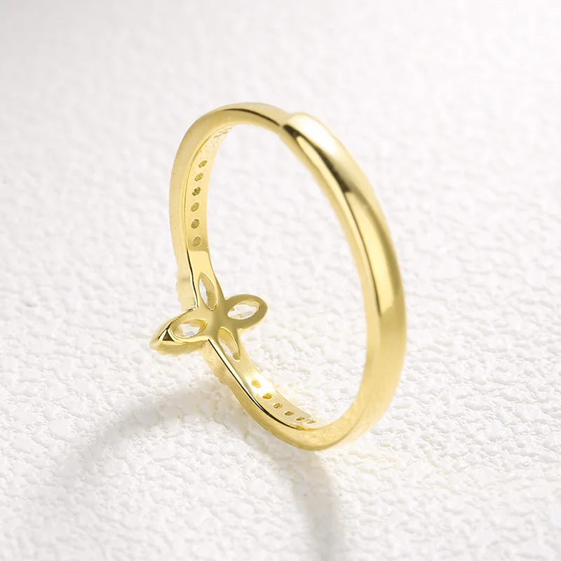 Wholesale flower diamond ring new style temperament fashion hand jewelry Custom Ring Wedding series S925 Sterling silver Ring