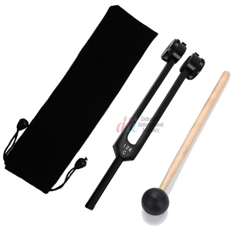 Aluminum Alloy Black Tuning Fork 432HZ 528HZ Professional Fork Tuner Medical Sound Healing Metal Tuning Forks with Hammer Gifts
