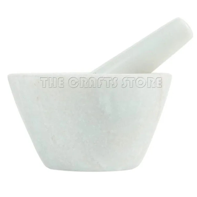 Nature White Marble  Mortars And Pestal Press Kitchenware 100% Natural Marble Stone Mortar With Pestle Set For Kitchen