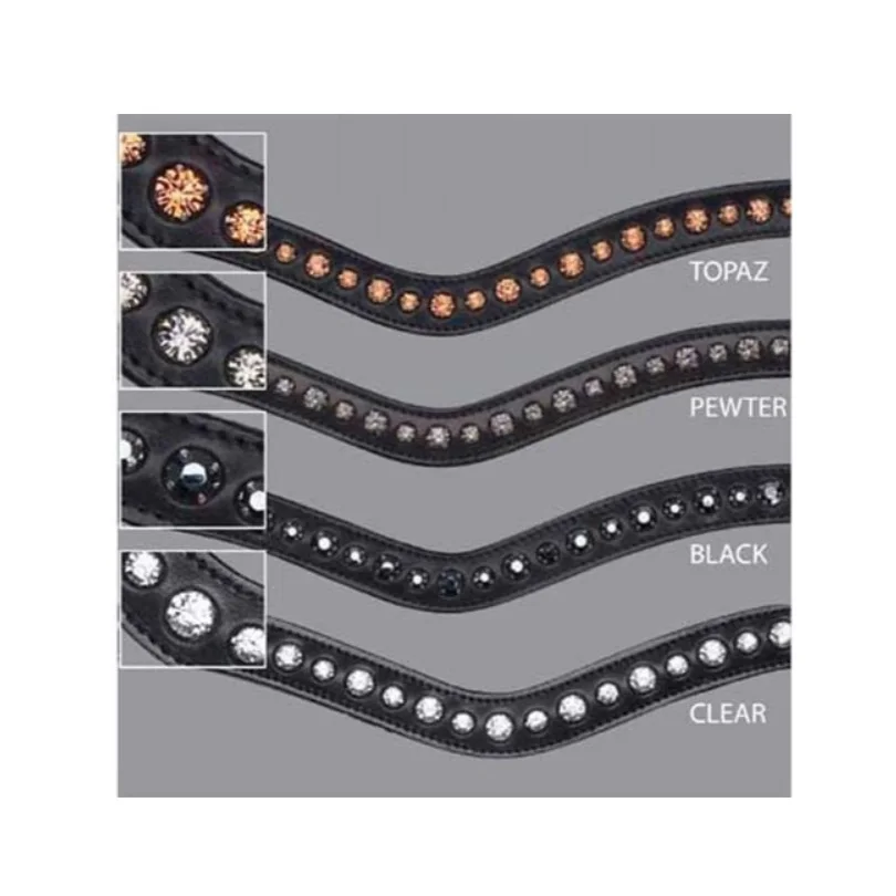 Fancy Stone Brow band Genuine Inlaid Swarovski Crystals Stunning Pattern