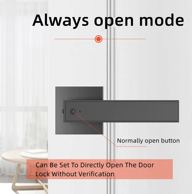 Smart Handle Lock Fingerprint Biometric Keyless Electronic Door Lock Key Indoor Bedroom
