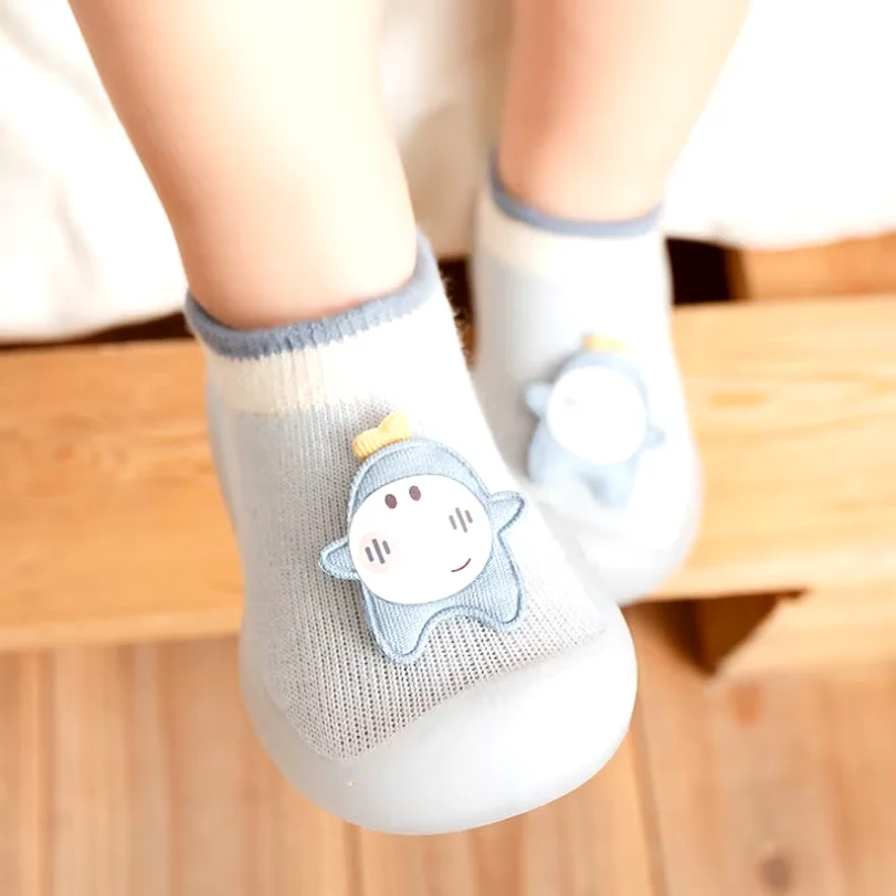1-year-old Baby Spring and Summer Non-slip Soft-soled Toddler Shoes Baby Breathable Mesh Socks Shoes One-step Children Shoes