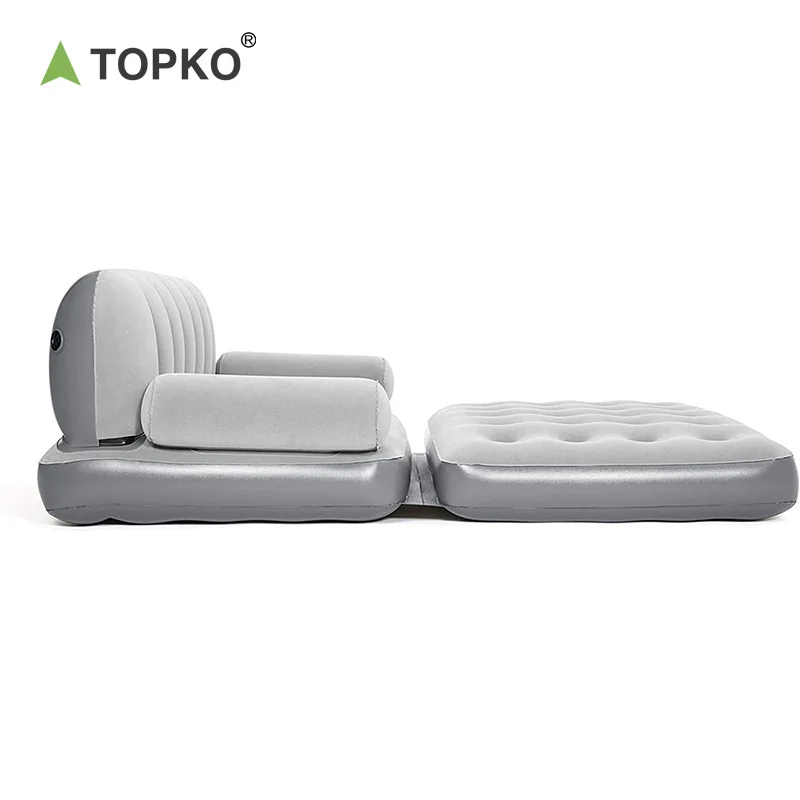 TOPKO High Quality Multifunctional Folding Inflatable Sofa for Outdoor Camping Portable Air Sofa Bed Two Seater
