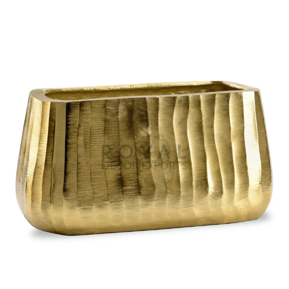 Aluminium Rectangle Accents Vases Metal For Living Room Wedding Decoration Gold Metal Vase Decoration For Wedding Flower Vase
