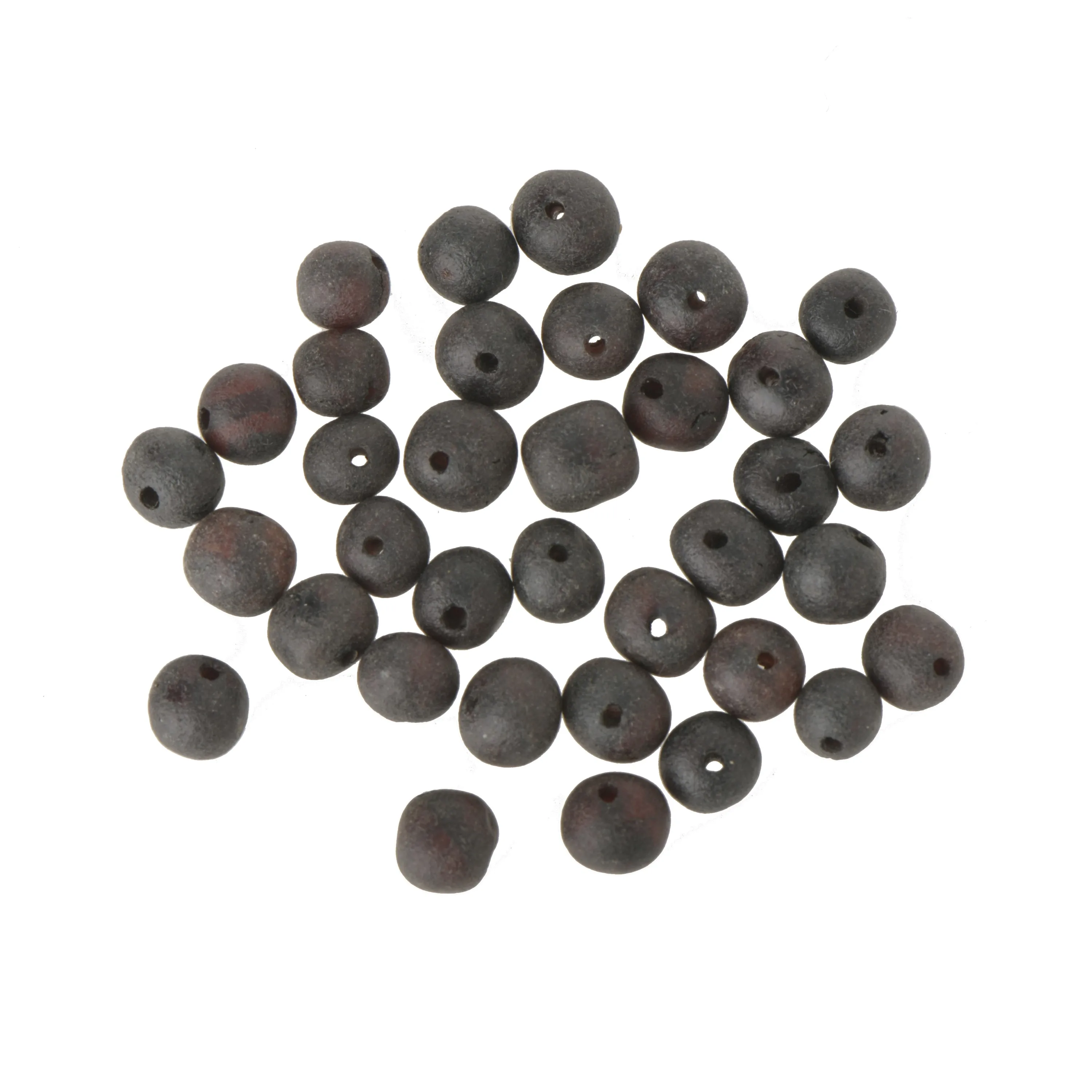 Baltic Amber Beads, Natural Baltic Amber, Drilled, Rounded ( Baroque) , Unpolished , Raw Cherry Color