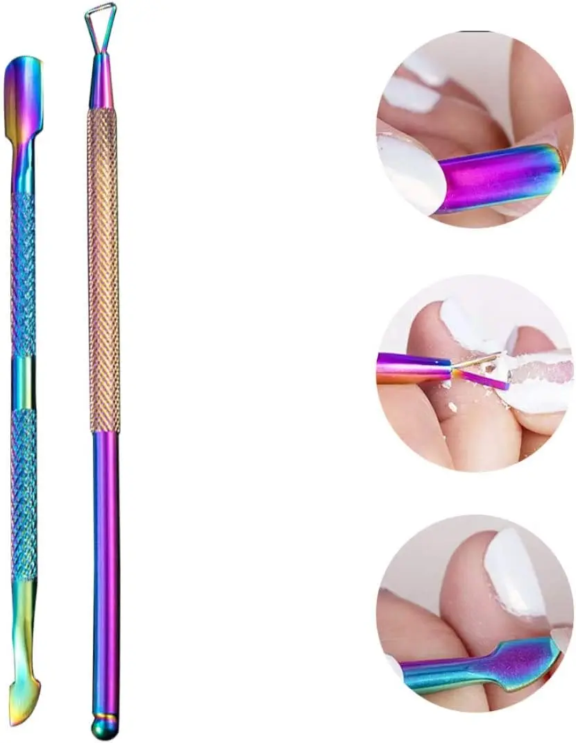 Cuticle Pusher Gel Nail Polish Remover Double End Dead Skin Scraper Manicure Tool Cuticle Pusher Nail Pusher Set Nail Clean