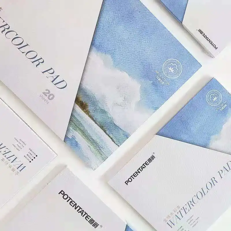 Potentate 300g  20sheets 100% cotton pulp watercolor paper pad book for size 4K 8K 16K 32K