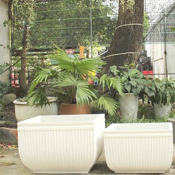 Good price  Flower Pots For Garden Outdoor Planters With Luxury Rectangle striped planter from Viet Nam