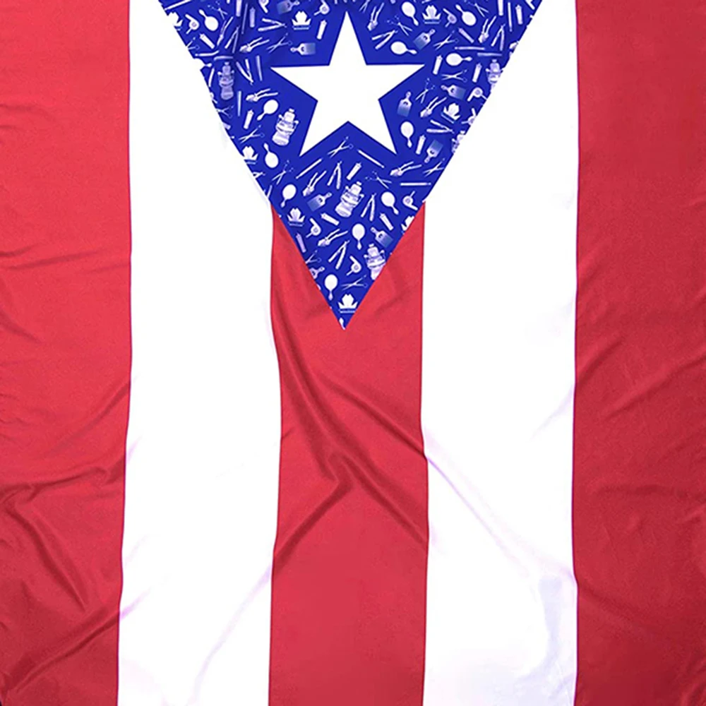 Flag Printed Barber Capes Soft and Smooth Fabric with Elastic Neckline Stainless Steel Buckle for Salon Makeup Hair Cutting