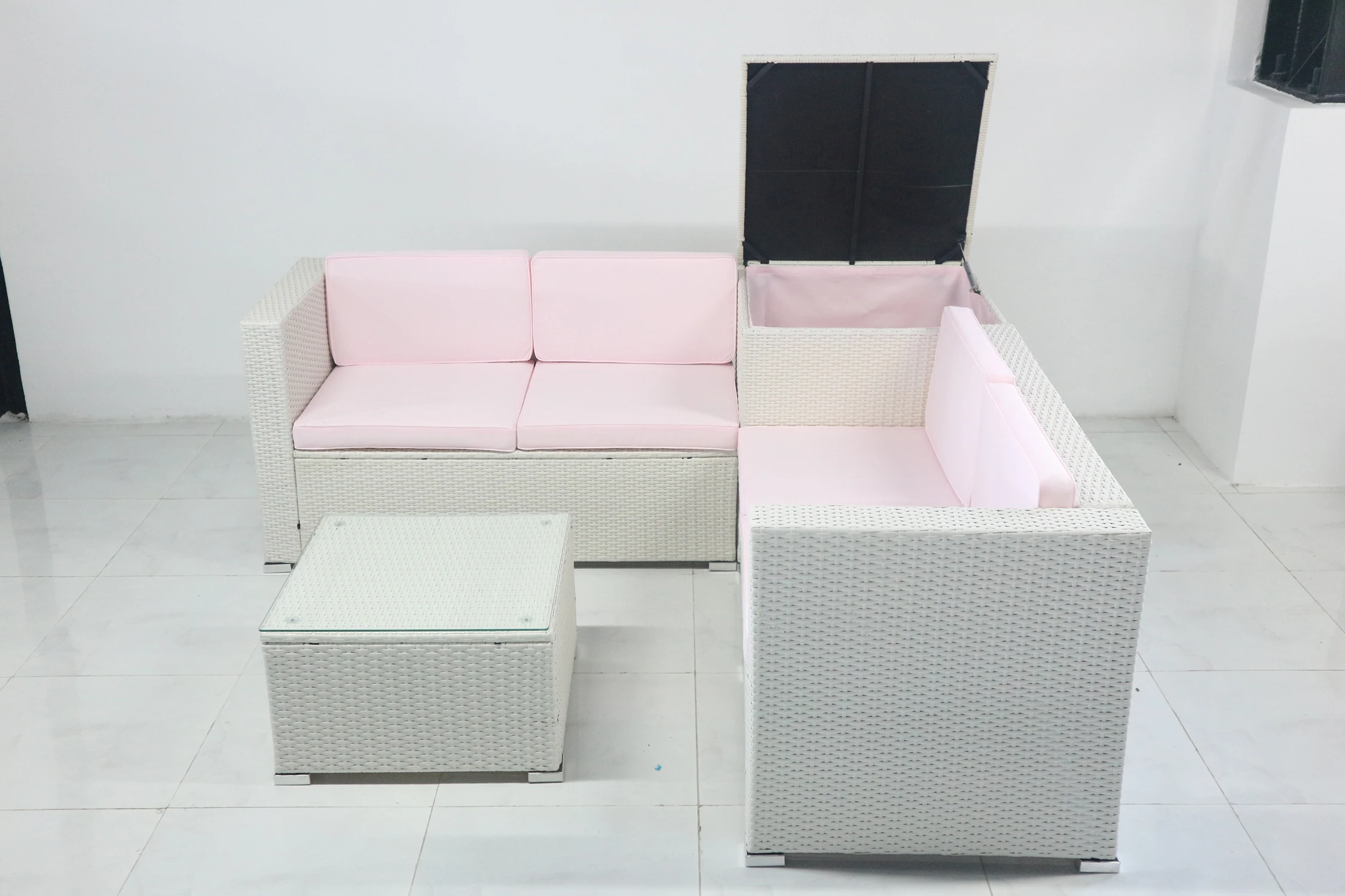 Высокое качество дешевая цена ПЭ плетеная садовая мебель диван угловой