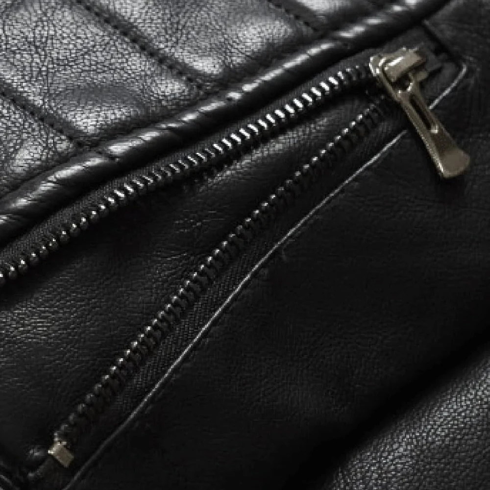 2024 new arrival design color block Men Genuine Leather Jacket Custom High Quality Men mandarin collar Leather Jacket Wholesale