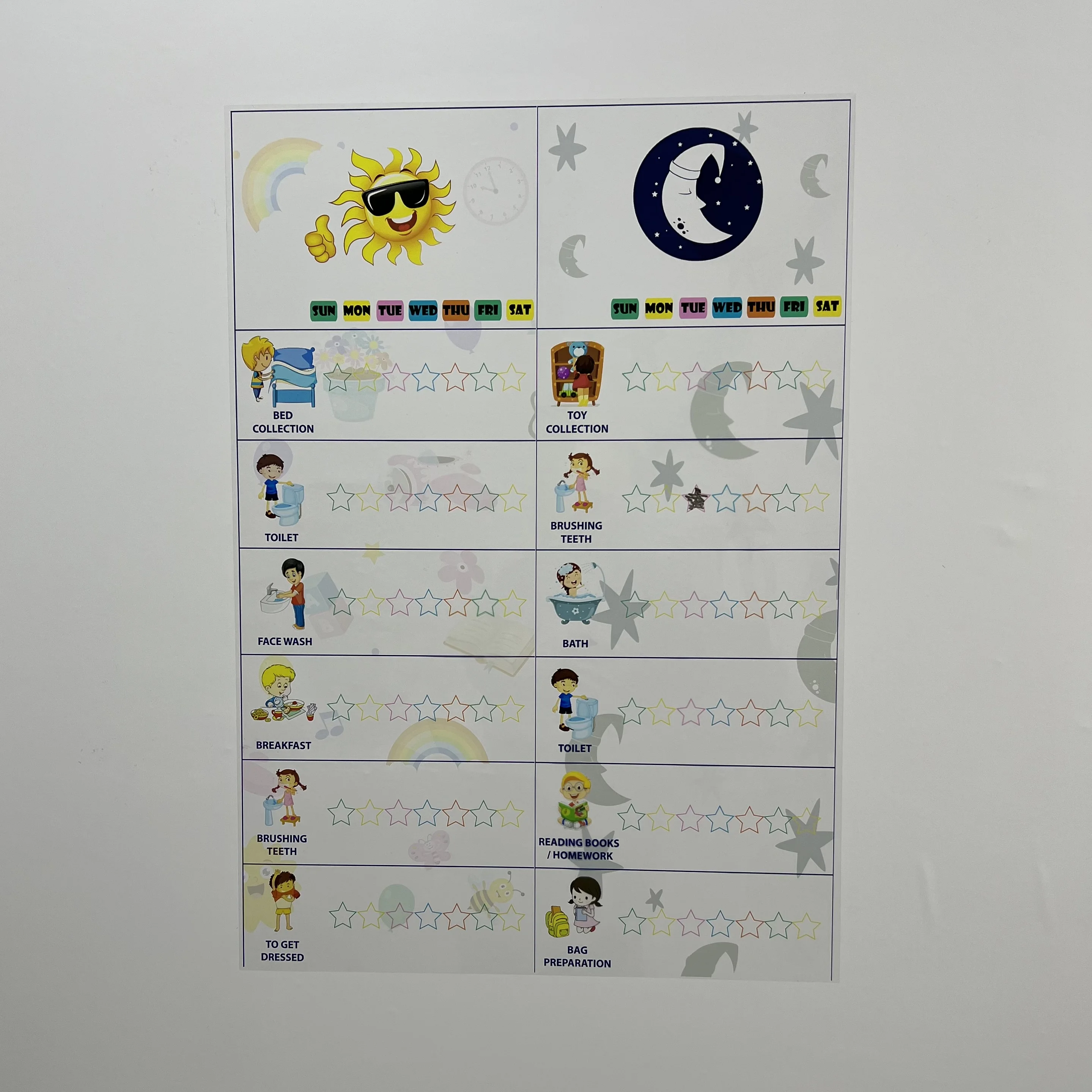 Dry Erase Behavior Responsibility Chart for Children-1 Reusable Durable Polystyrene Material Holds The Surface With Static