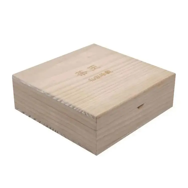 Natural color balsa Box with 6 Compartments Bag Caddy Wooden tea box with Closable Lid