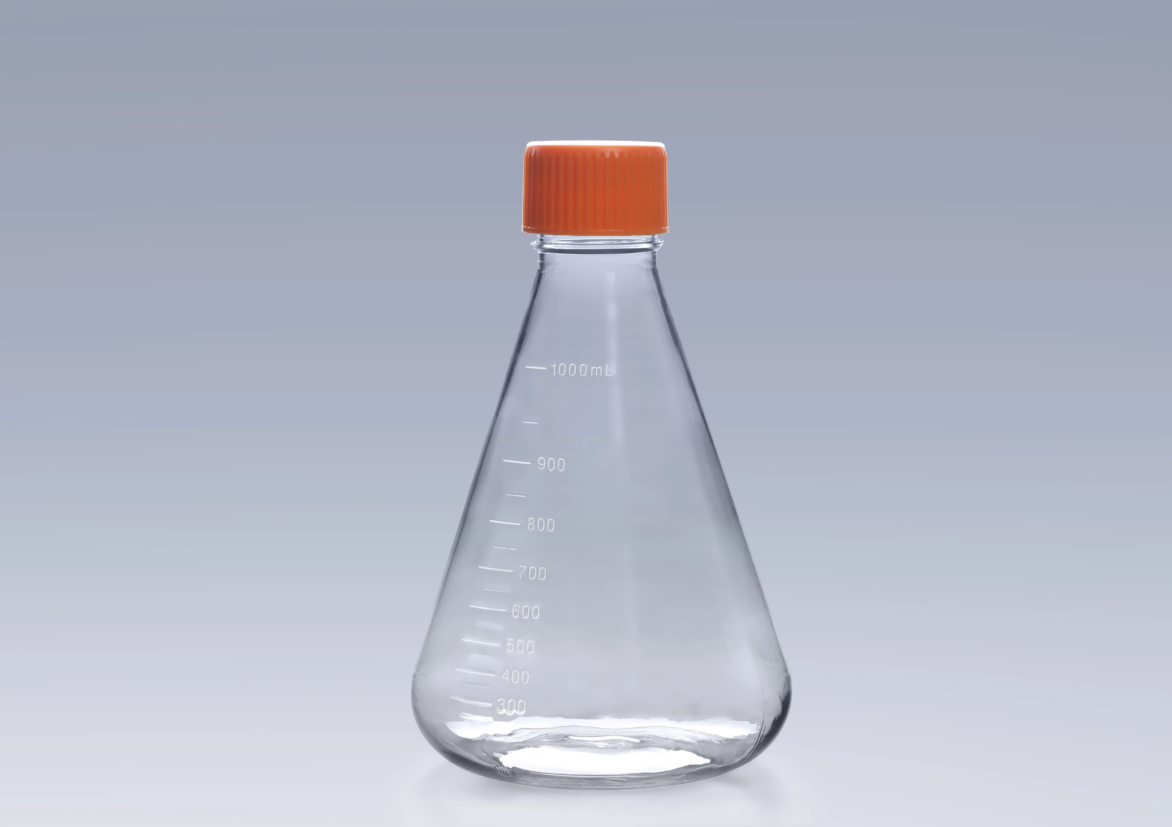 Sterile PC Erlenmeyer Flask with Graduated Baffled Vented Cap