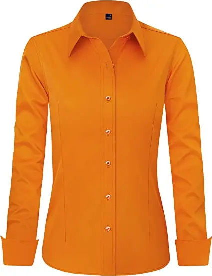 WOMEN & GIRLS Shirt LONG SLEEVES  BUTTON & COLLAR Woven Cotton 100% Vietnam Manufacturer  Cheap PRICE