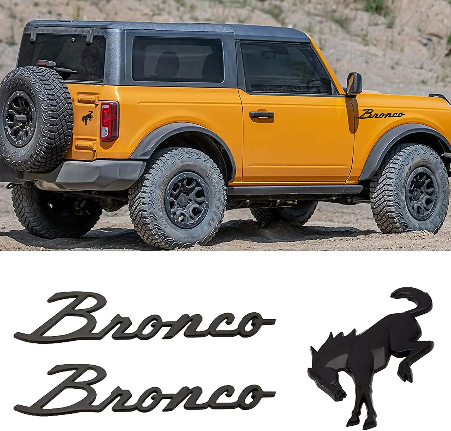 Car Exterior Accessories 3D Nameplate Car Logo Sticker  Decals Emblems For Ford Bronco Sport 2021 2022