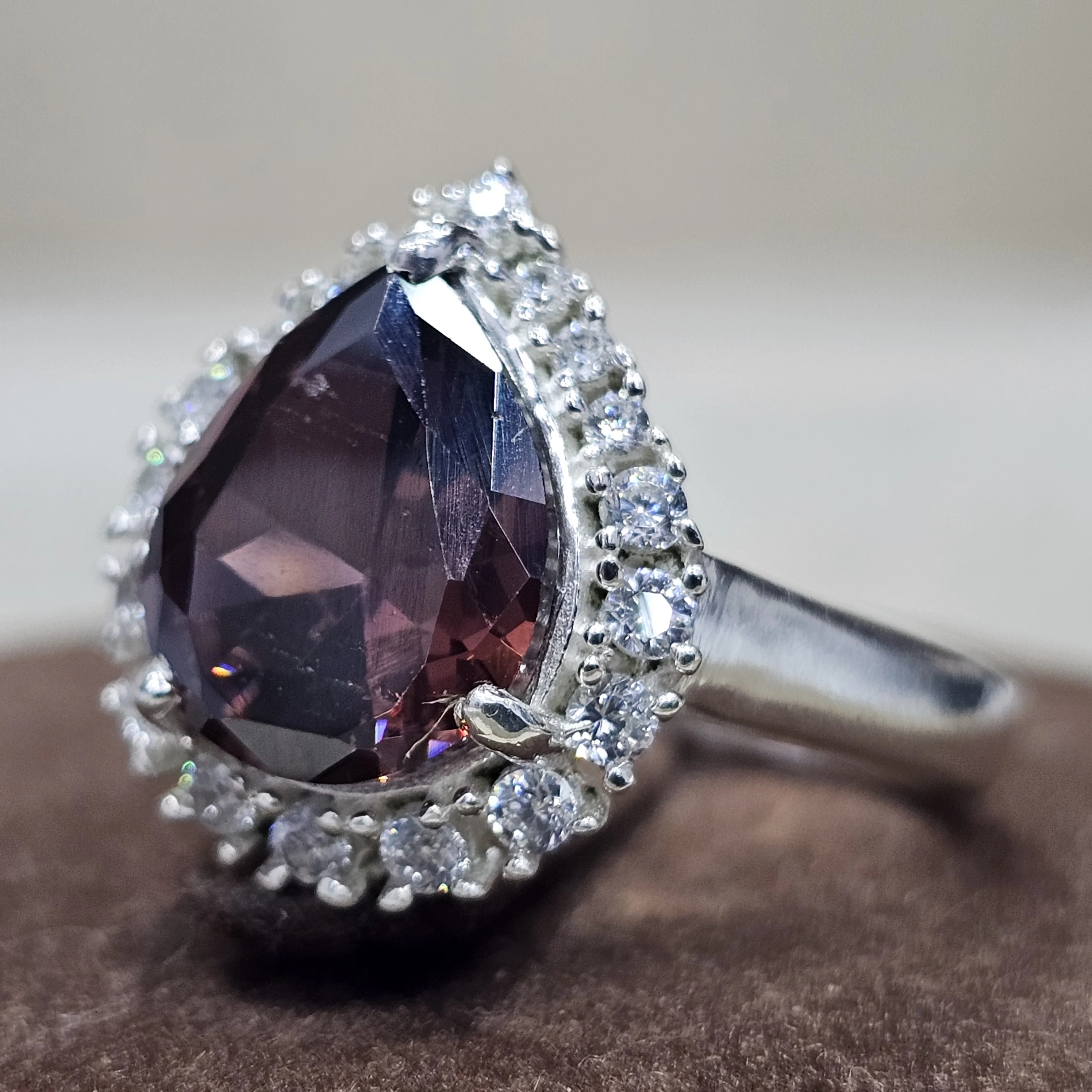 925 Sterling Silver Excellent Quality Handmade Designer Latest Trendy Ring With Teardrop Shape Nice Cut Moissanite Gemstone