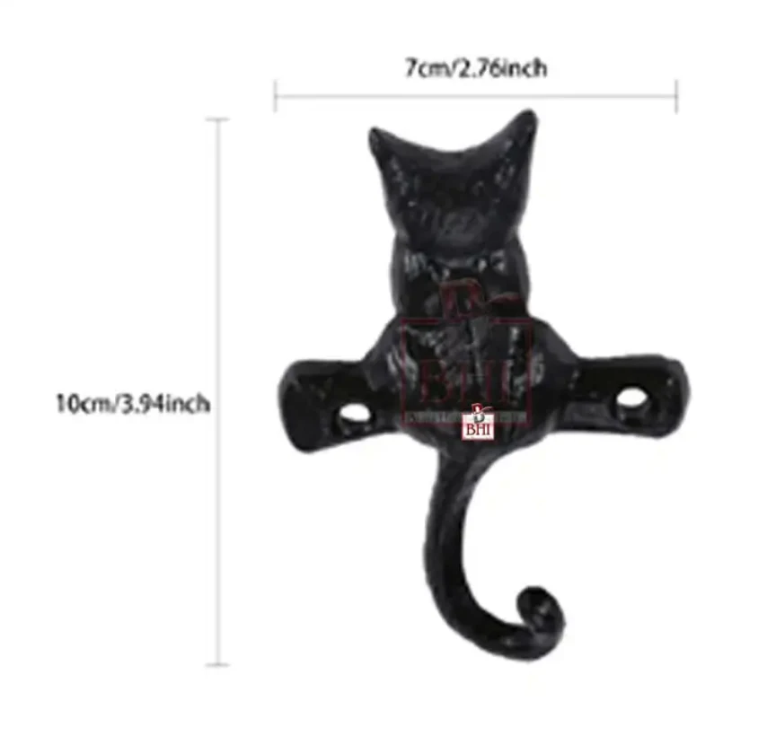 Coat Hook Cat Tails Retro Cast Iron Key Bag Towel Hat Hanger Hook Organizer Rack 2 (100x65mm)