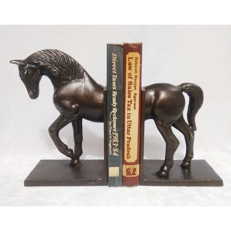 Horse-shaped Book Ends Bookshelf Student Desktop Retro Bookend Books Storage Rack Office Living Room Decoration Ornaments