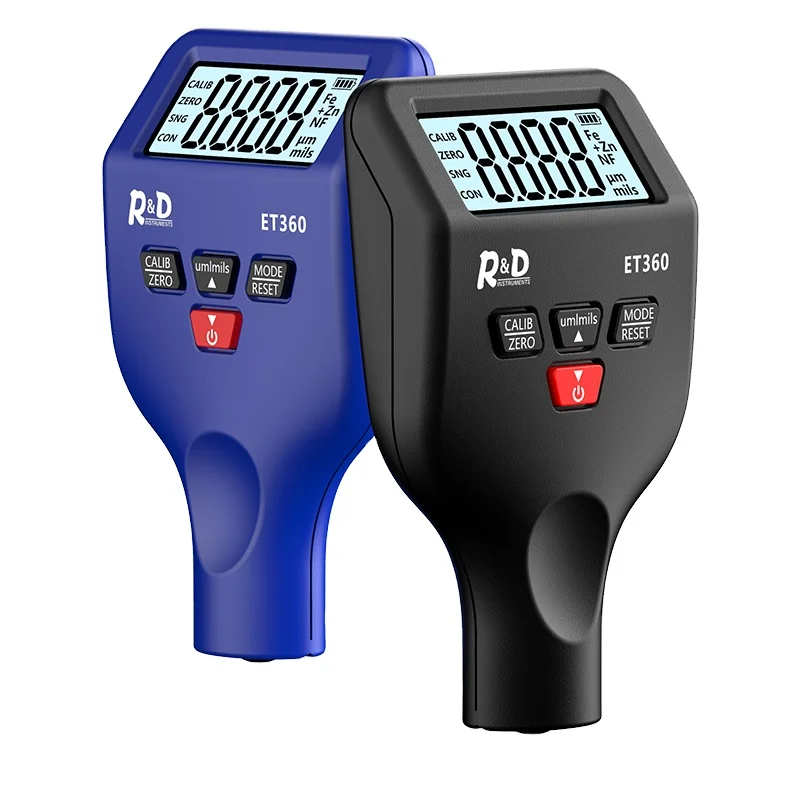 R&D ET360 Paint tester coating Thickness Meter High Precision Car Paint Coating Thickness Gauge Auto Fe/NFe Fe+ Zn