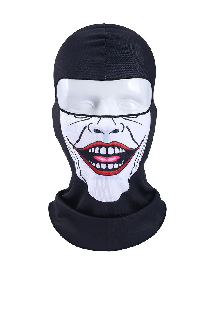 Custom Print Full Face Motorcycle Balaclava Skull One Hole Ski Mask in Fleece for Cycling and Sports