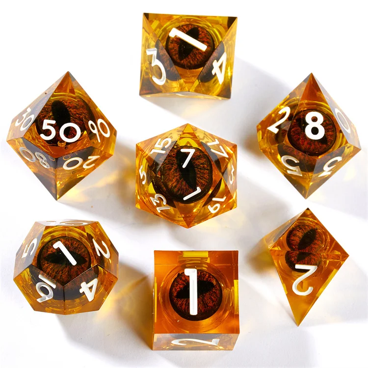Hot selling custom Rpg Dnd resin with sharp edges moving purple longan dice