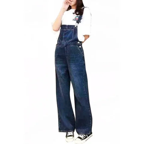 Hot selling breathable overalls Women Casual Denim Jumpsuit Long Suspenders Sunflower Overall Backless Jumpsuit With Pockets