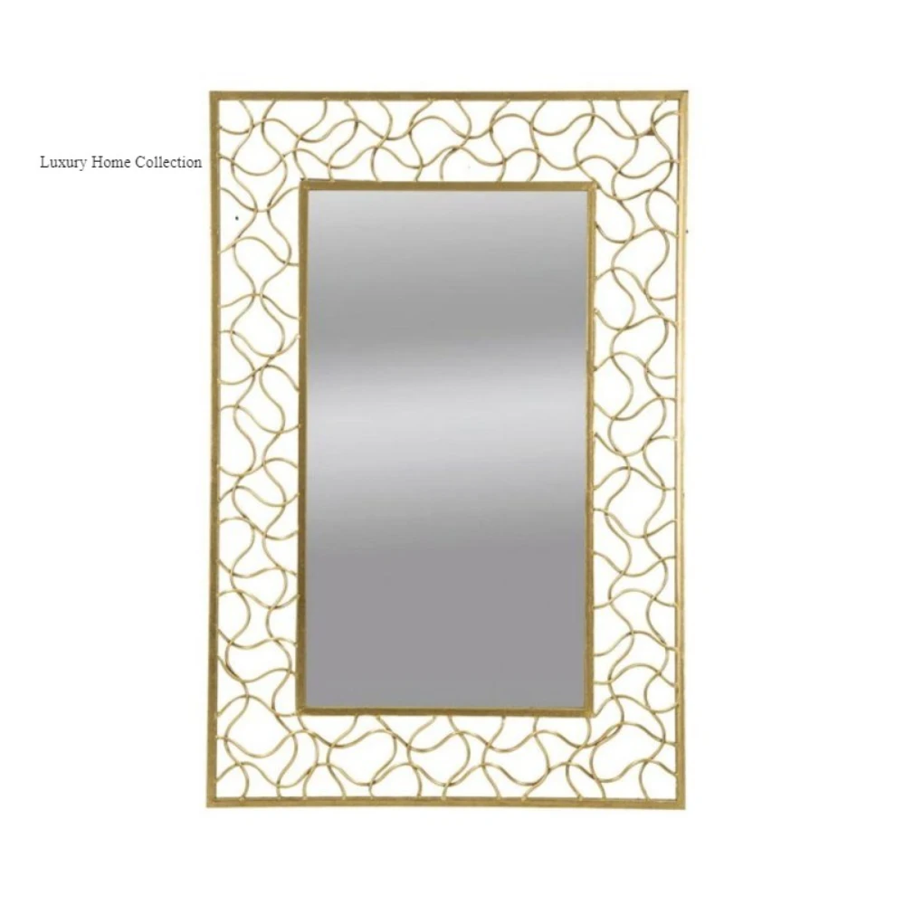 Antique Design Wall Hanging Mirror Rock Shape Gold Color Fancy Look Home and Wall Decor for Restaurant and Hotel Supplies