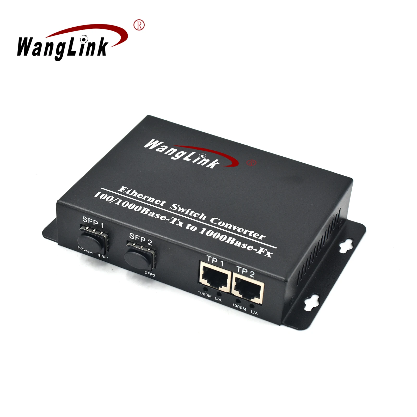 Wanglink desktop and wall mount two SC LC FC SFP port two RJ45 port Gigabit ethernet media converter fiber/T Transceiver