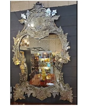 Venetian Mirror Mirror Oval Trendy style home hotels Venetian frame Floor Beveled  Decor looking glass reflector Silver Mirror