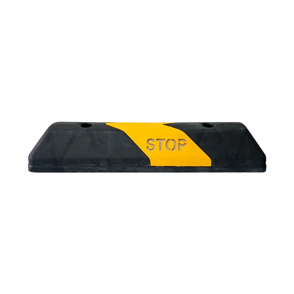 Premium Quality Wholesale Road Safety Plastic Car Stopper 60x15x10 cm (Black-Yellow)