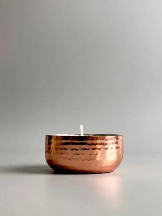 Newest Design Pure Copper Candle Holder Hammered Design Mini Wax Pot Votive Candle Jar For Home Light And Christmas Light Decor