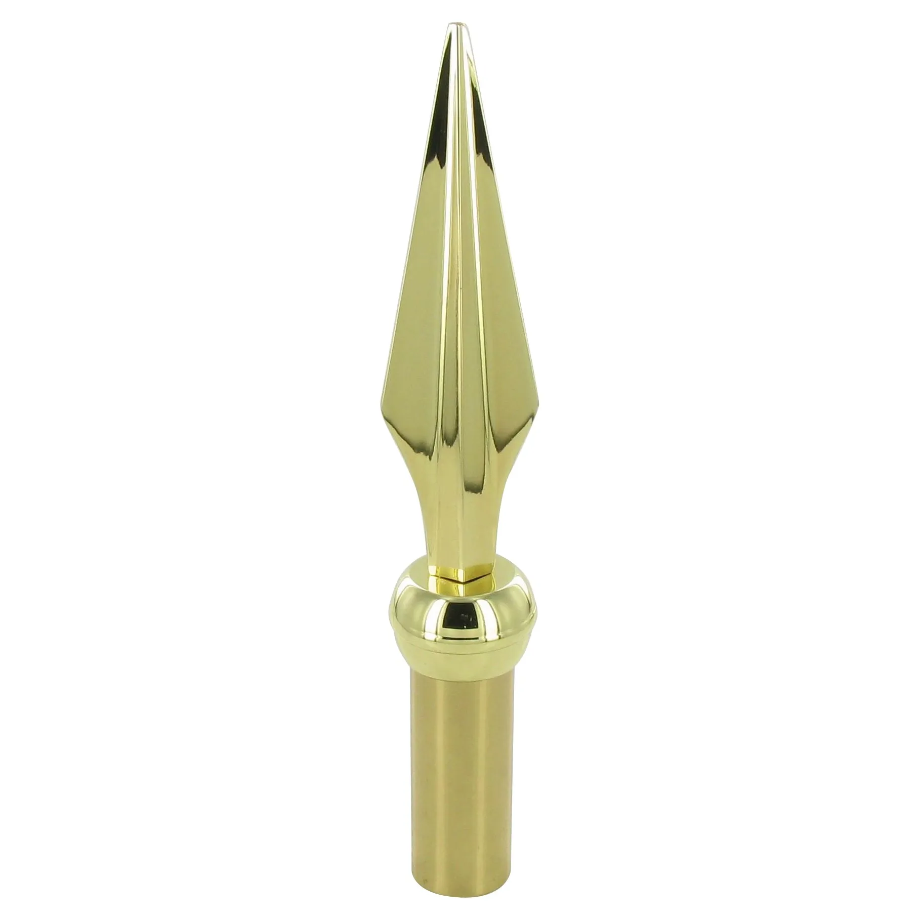 Custom Precision Gold Brass Army Staff Finial Spear Topper for Indoor Parade Flagpole Flat Metal Ornament Wholesale Factory