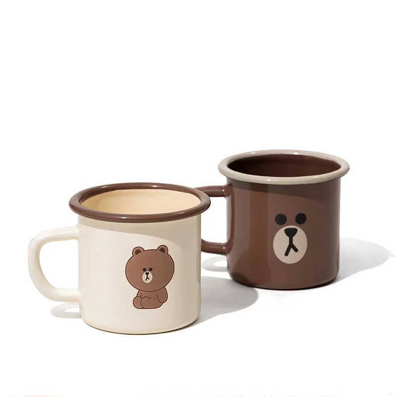 MOBI GARDEN & Line Friends Outdoor Camping Portable Enamel  Water Cup Coffee Cup