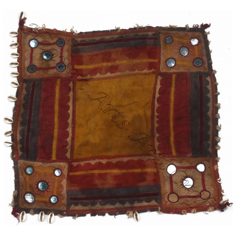 Vintage Indian Handmade Needle Multicolor Patch Kutch Rabari Embroidered Dresses Patches Yoke Boho Old Style Vintage Traditional