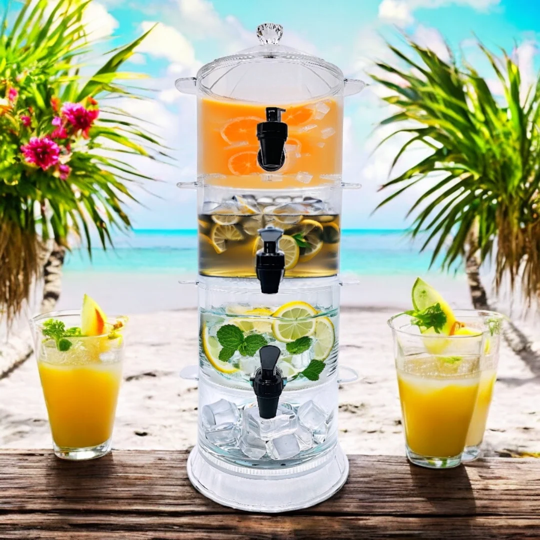 3 яруса, Штабелируемый Хрустальный Пластиковый Дозатор для напитков с холодным охлаждением