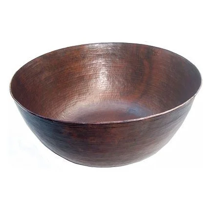 Fashionable Copper Bathroom Sink Round Without Apron Hammered 16 Gauge Polished Copper Finished Shallow Sinks And Basins