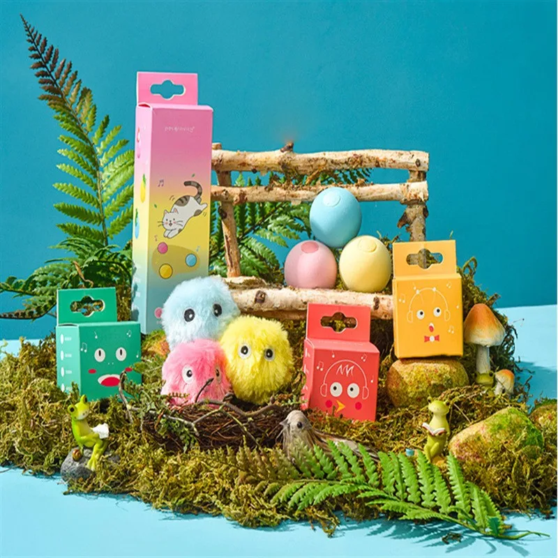 Wholesale Funny Automatic Sound By Touch Plush Cat Catnip Toy Gravity Calling Interactive Cat Toy Ball