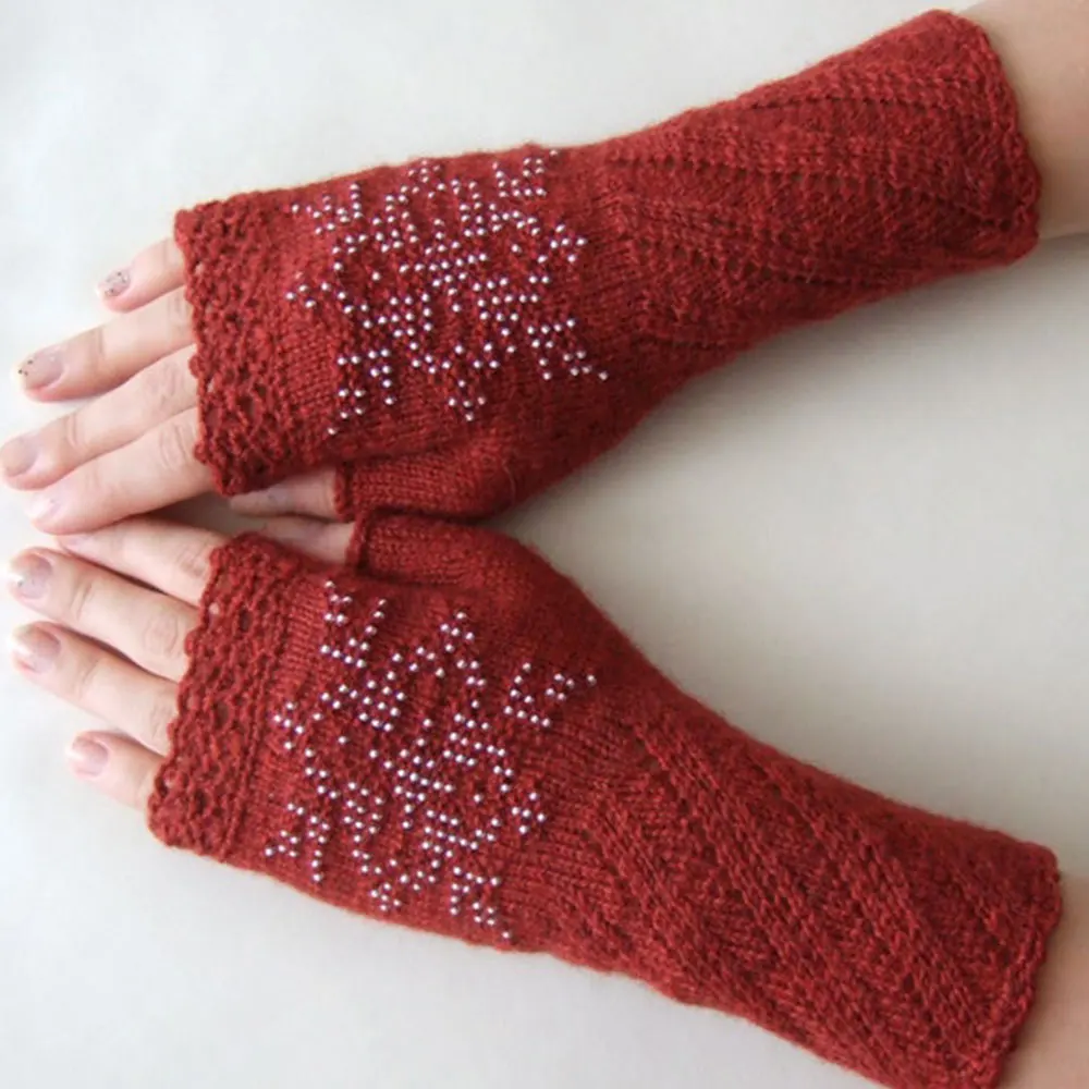 Knitted Arm Warmers Fingerless Winter Gloves Long Stylish Women Gloves