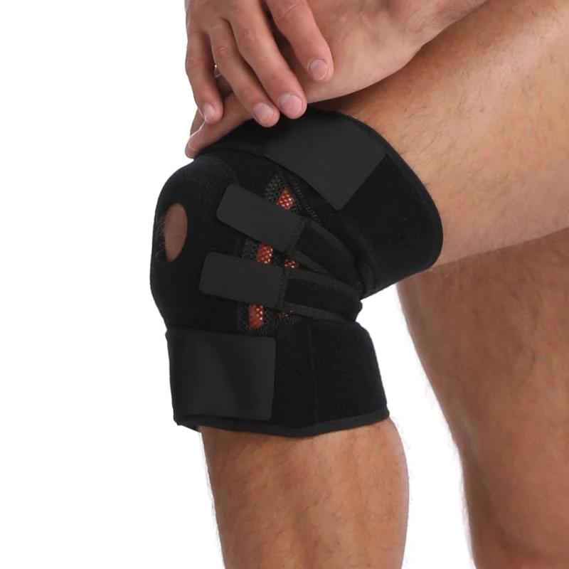 Amazon top seller knee brace supporter springs silicone knee supports with adjustable straps for joint and arthritis pain relief