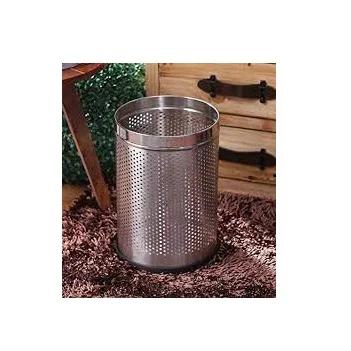 Garbage Can Container Outdoor Street Dustbin Perforated Handmade Trash Can Dustbin Metal Mesh Waste Bins Waste Basket
