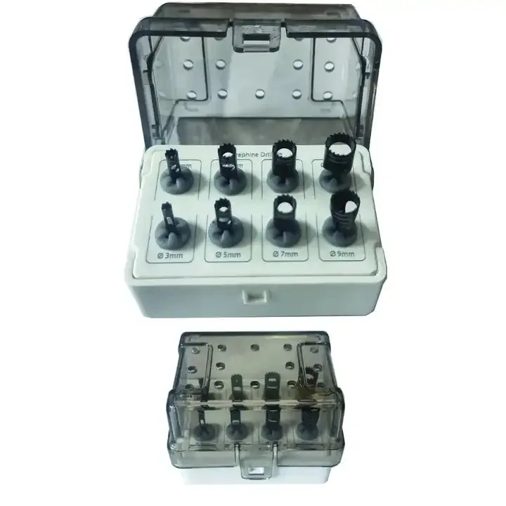 6 Pieces Implant Dental Trephine Drill Kit Black Titanium Plasma Coated Implant Surgery Instruments Dental Implant Instruments