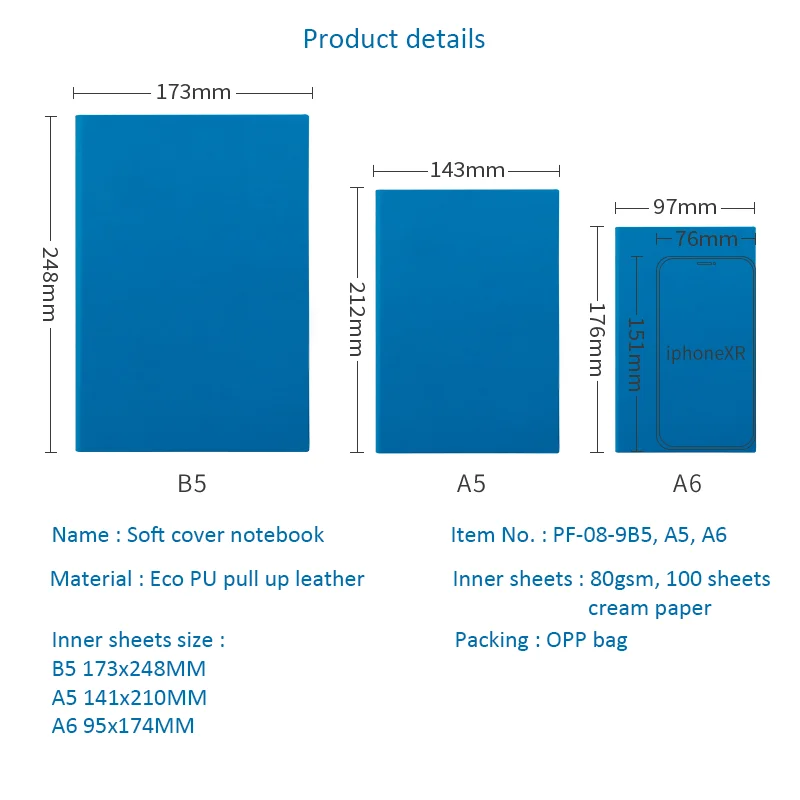 Factory wholesales B5 A5 A6 custom notebooks printing with logo customize