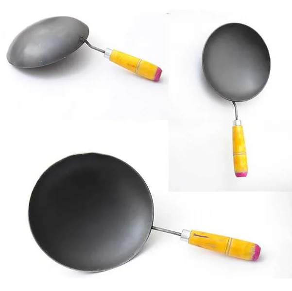 Indian Made Cast Iron Tawa Pan Pizza Crepe Pan Dosa Roti Tawa Budare Paw Bhaji for Home Use With Handle Wholesale Cheap Price