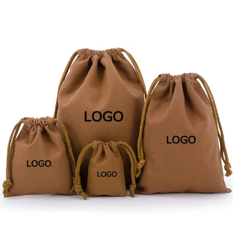 100% cotton new custom logo recycled Jewelry gift package pouch muslin canvas cotton drawstring shoe bags logo cotton dust bag